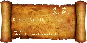 Kikir Patrik névjegykártya